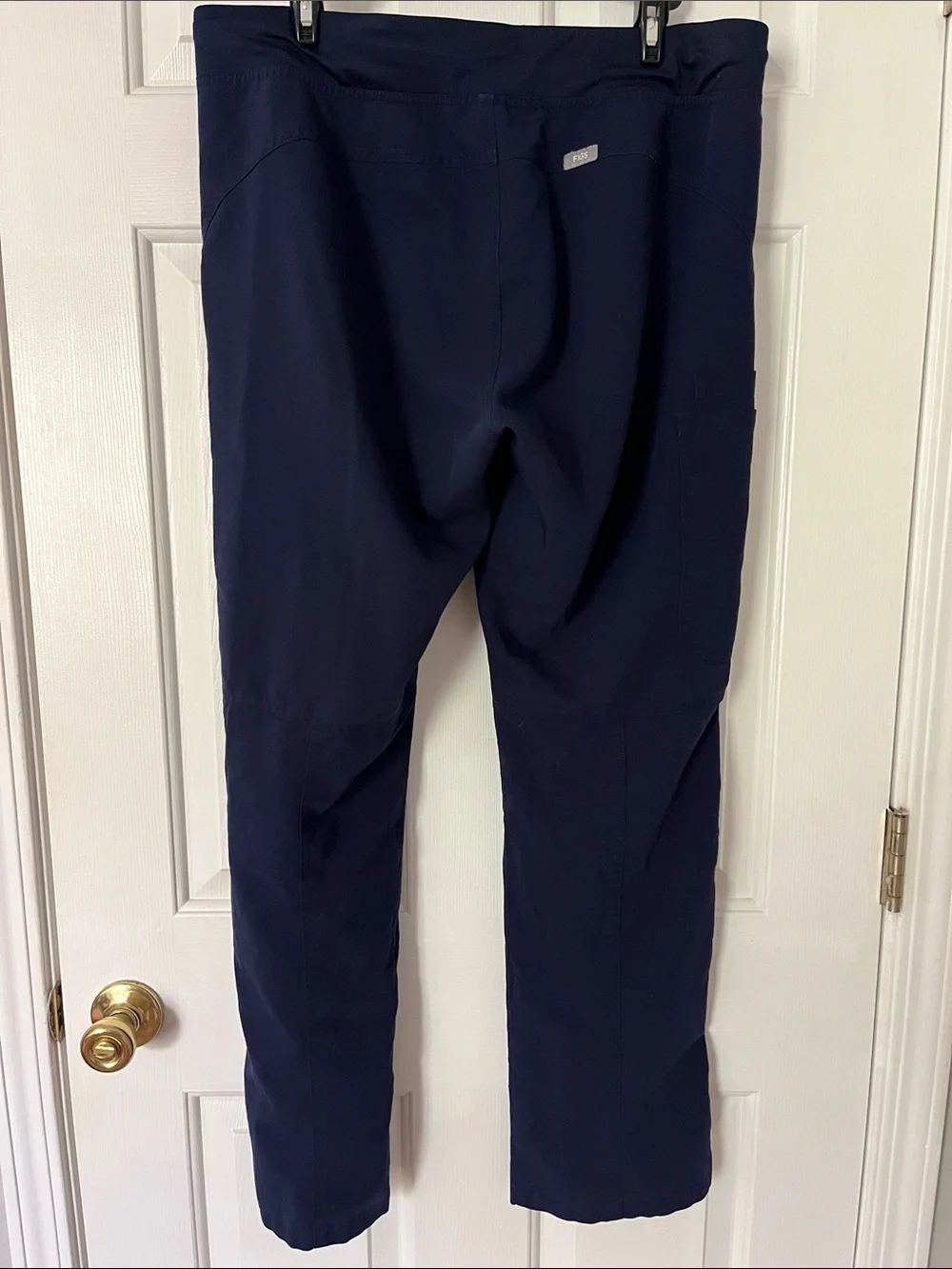 FIGS Catarina Scrub Pants Navy Blue Straight Leg Medical Workwear Size Large